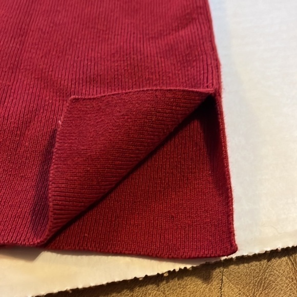 BCBGMAXAZRIA-M-Red-quarter zip, long sleeve sweater with white stripe down arms - Picture 10 of 10